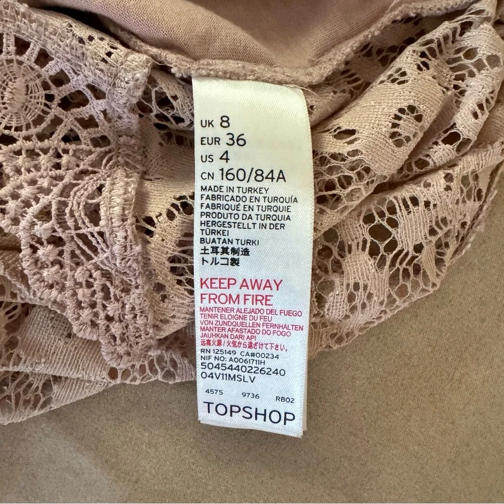 TOPSHOP. Women’s Body Suit. Size‎ 4. Pale Pink.